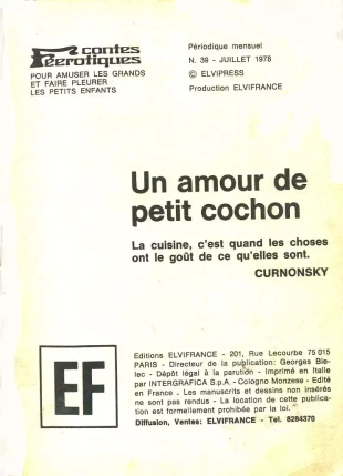 hentai Elvifrance - Contes féérotiques 39 -Un amour de petit cochon