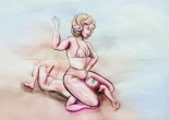 EROTIC FACE SITTING DRAWING : page 27